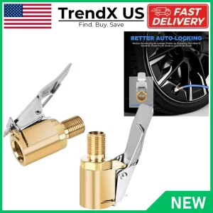 2Pcs Locking Tire Air Chuck,Brass Tire Inflation Hose Adapter,Tire Nozzle with T